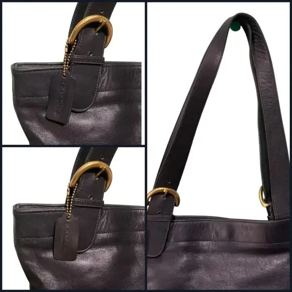 COACH Vintage Waverly  Black Leather Hobo Shoulder Bag Made in United States - Picture 13 of 15